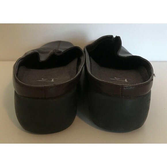 LiteStride Womens Brown Leather Slip On Clogs Casual Work Shoes Size 10 - Picture 5 of 6